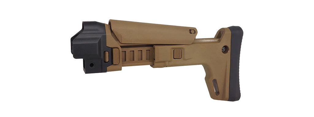 Atlas Custom Works ACR Style Stock For Marui TM NGRS MP5 AEG Airsoft Rifles - (Tan)