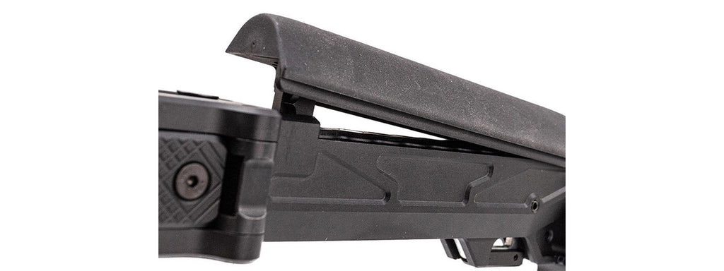 Atlas Custom Works Adjustable Telescopic Folding Stock w/ 4 Position Cheek Riser for GHK AKM V3 GBBR Airsoft Rifles - (Black)