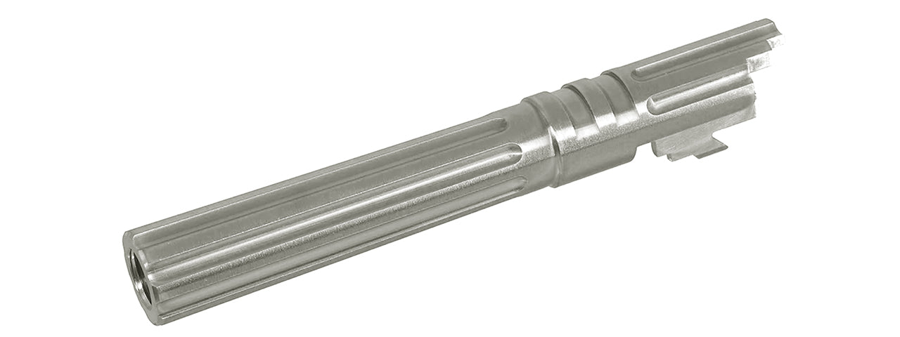 Atlas Custom Works Stainless Fluted Outer Barrel for Tokyo Marui Hi-Capa 5.1 GBB Airsoft Pistols - (Silver)