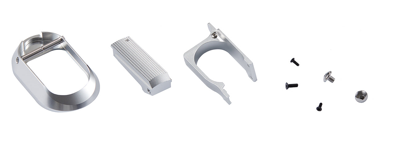 Atlas Custom Works CNC Aluminum Type 5 Grip for TM Marui Hi-Capa GBB Airsoft Pistols - (Silver)