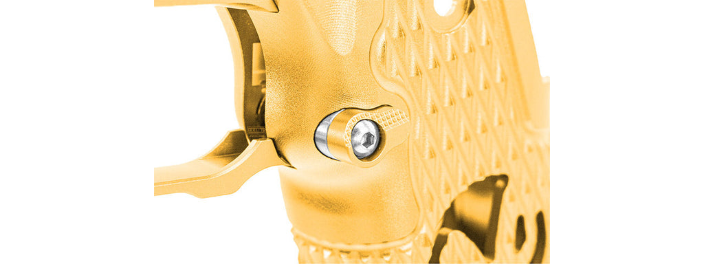Atlas Custom Works CNC Aluminum Type 9 Grip Kit w/ Magwell Trigger Guard/Housing for Tokyo Marui Hi Capa GBBP Airsoft Pistols - (Gold)