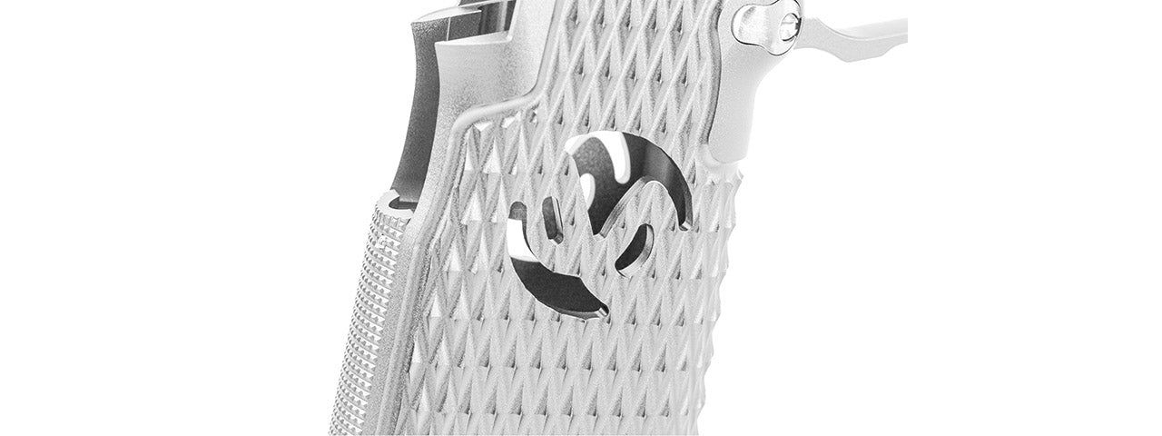 Atlas Custom Works CNC Aluminum Type 9 Grip Kit w/ Magwell Trigger Guard/Housing for Tokyo Marui Hi Capa GBBP Airsoft Pistols - (Silver)