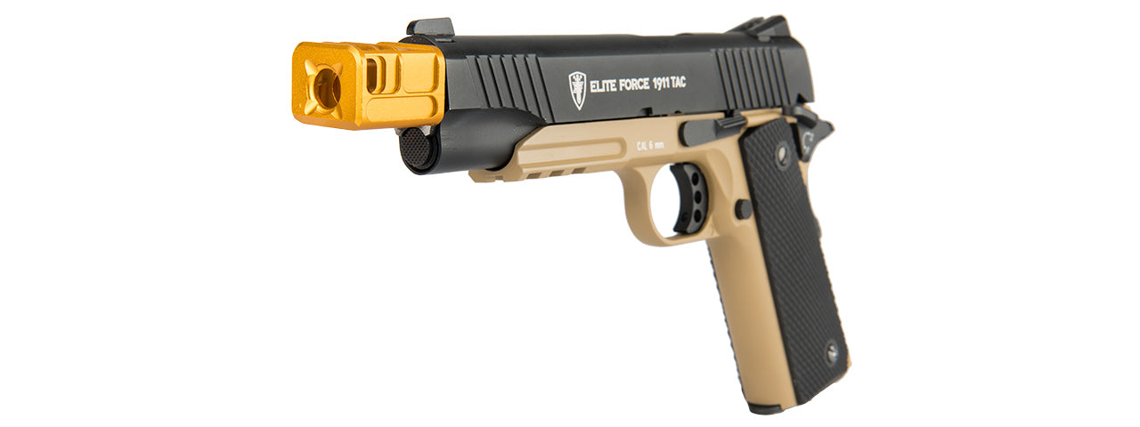 ATLAS CUSTOM WORKS 14MM CCW AIRSOFT X-OUT L COMPENSATOR FOR G SERIES GBB PISTOLS (GOLD)
