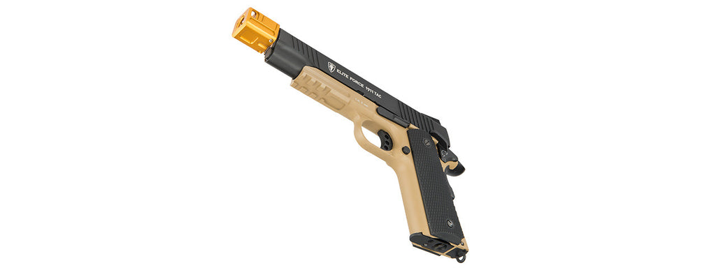 ATLAS CUSTOM WORKS 14MM CCW AIRSOFT X-OUT L COMPENSATOR FOR G SERIES GBB PISTOLS (GOLD)