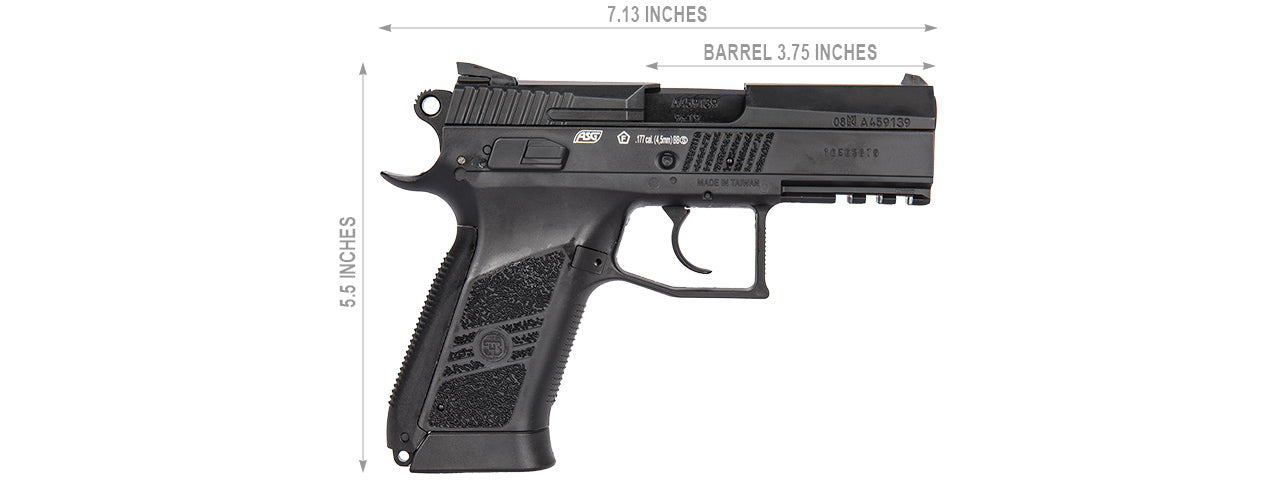 ASG CZ 75 P-07 DUTY CO2 BLOWBACK AIRGUN PISTOL - BLACK