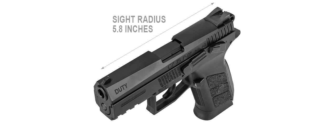 ASG CZ 75 P-07 DUTY CO2 BLOWBACK AIRGUN PISTOL - BLACK