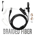 Tactical Braided Fiber Mic & Tube Earpiece Kit w/ Quick Disconnect (Hirose) Connector - Yaesu 2 Pin: FT-65, FT25, FT-4XR, FT-4VR