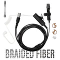 Tactical Braided Fiber Mic & Tube Earpiece Kit w/ Quick Disconnect (Hirose) Connector - Vertex: 1 Pin w/ Security Screws
