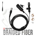 Velcro Tactical Mic & Earpiece Braided Fiber Kit w/ Quick Disconnect (Hirose) - BaoFeng: UV9G, UV9R, UV9R Plus, UV9R Pro, BF-A58, BF-558, BF-N9, UV-XR, GT-3WP, BF-9700, UV-5S, BF-R760, UV-82WP