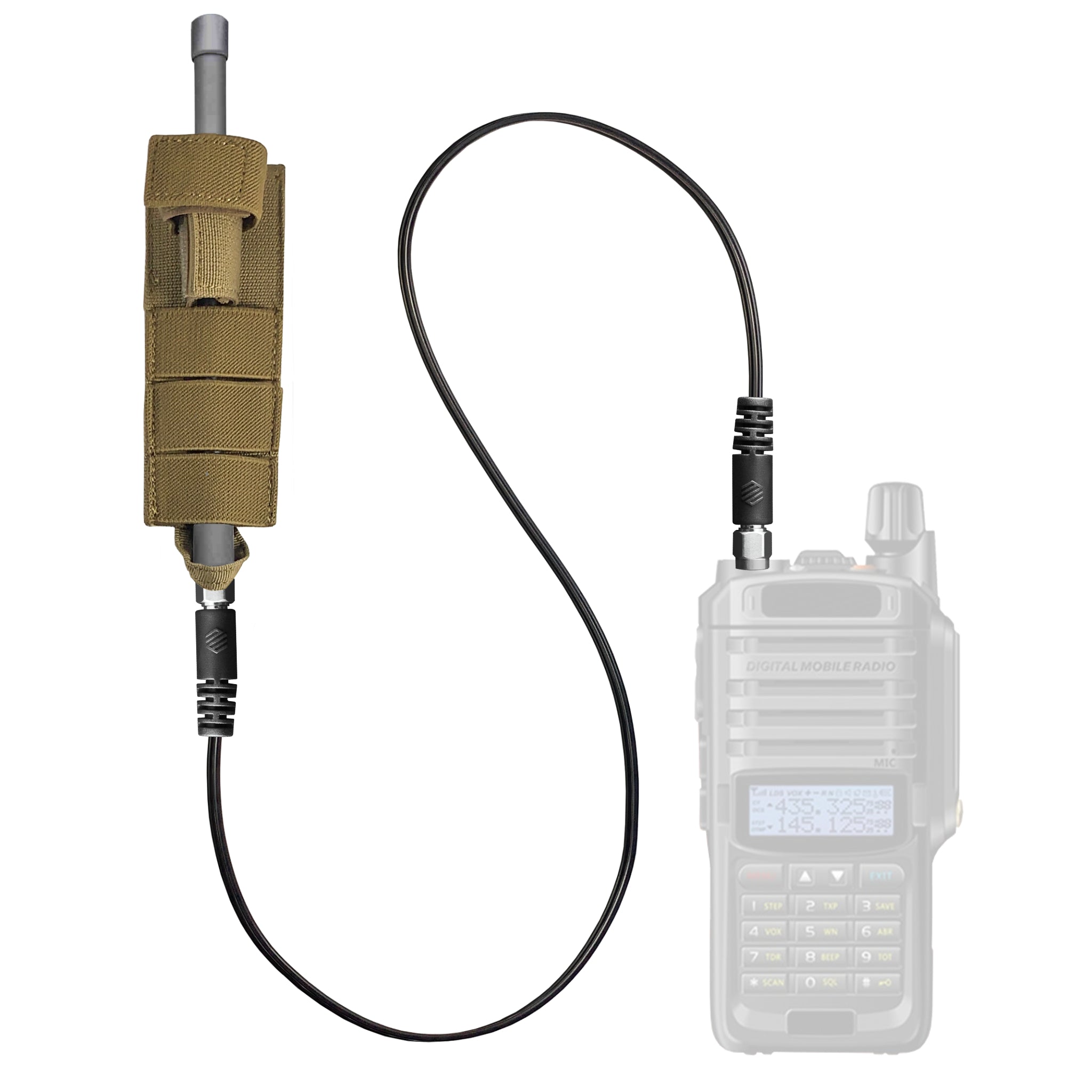 Tactical Antenna Relocation Kit(Black, Tan, or Green) - Compatible With AnyTone, Kenwood, Motorola, Retevis, Ailunce, Wouxun, Yaesu, Rugged Radios & Baofeng Radios