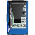 Blue Wallet Money Clip RFID Blocking Front Pocket Wallet Premium Minimalist Wallets for Men Minimalist Slim Credit Card Holder Business Card Holder Mens Aluminum Metal Wallet