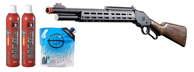 Golden Eagle Alpha Tactical Production A.T.87 Long Barrel Lever Action Gas Shotgun - Green Gas Combo - (Black)
