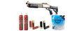Golden Eagle M8871 3/6-Shot Pump Action Gas Airsoft Shotgun w/ Ghost Ring Iron Sights & M4 Crane Stock Shell/Green Gas Combo - (Tan)