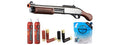 Golden Eagle M8877 3/6-Shot Pump Action Gas Airsoft Sawed-Off Shotgun Shell/Green Gas Combo - (Silver/Wood)