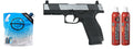 Kizuna Works MKW Full Sized Gas Blowback Airsoft Pistol - Green Gas Combo - (Chrome/Black)