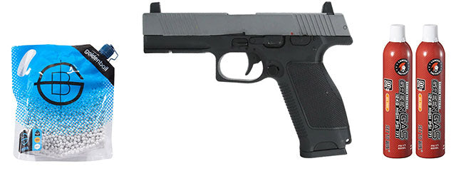 Kizuna Works MKW Full Sized Gas Blowback Airsoft Pistol - Green Gas Combo - (Metal/Cerakote Gray)