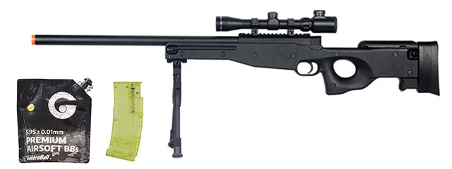 Double Eagle M59P Bolt Action Rifle w/ Scope and Bipod - BB/Sniper Bundle