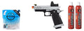 Vorsk Hi-Capa 3.8 Pro GBB Pistol w/ Red Dot Sight - (Chrome/Black) Green Gas Combo
