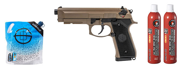 Vorsk Airsoft VM9 Osiris Gas Blowback Pistol - (Dark Earth) Green Gas Combo
