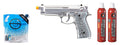 WE-Tech New System M92 Eagle Full Auto Airsoft Gas Blowback Pistol - (Silver) Green Gas Combo