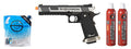 WE Tech 1911 Hi-Capa T-Rex Competition Gas Blowback Airsoft Pistol w/ Sight Mount & Top Ports Tibetan Version - (2-Tone/Silver) Green Gas Combo