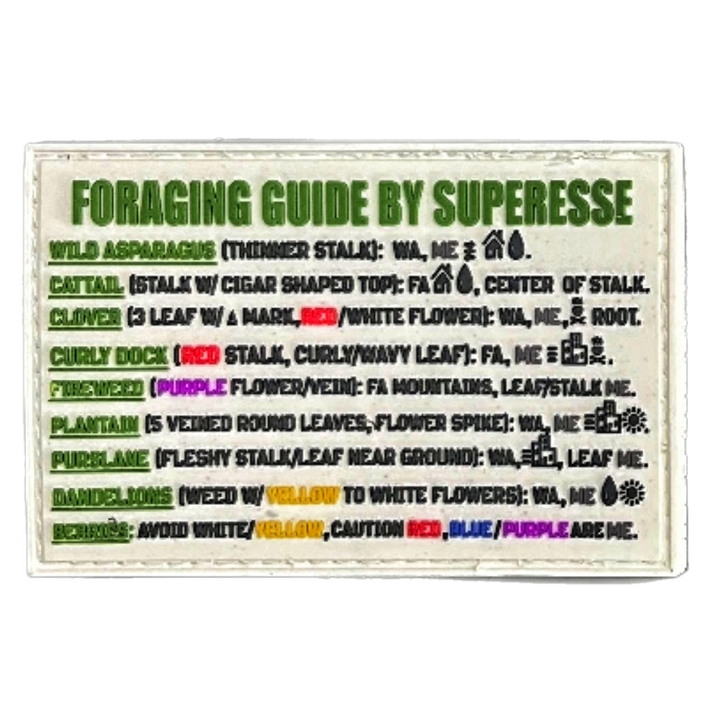 Storage Pocket Patch:  "Foraging Guide", a Plants and Edibles Quick Identification Reference