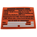 Storage Pocket Patch:  Emergency Comms with Radio Frequency/Channel and Telephone Contact Numbers, ICE Card