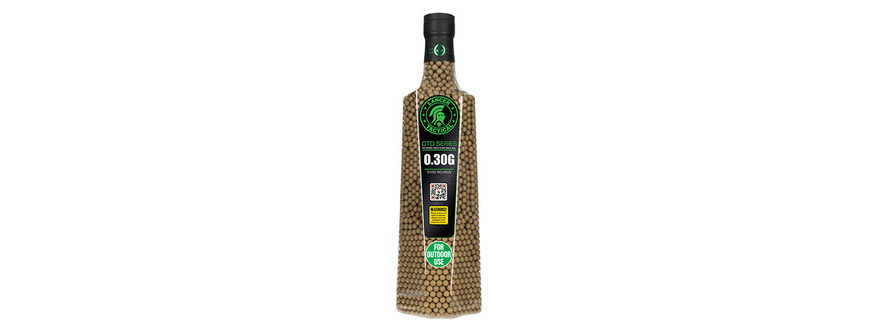 Lancer Tactical 5100 Round 0.30g Seamless Outdoor Airsoft BBs (Color: Dark Earth)