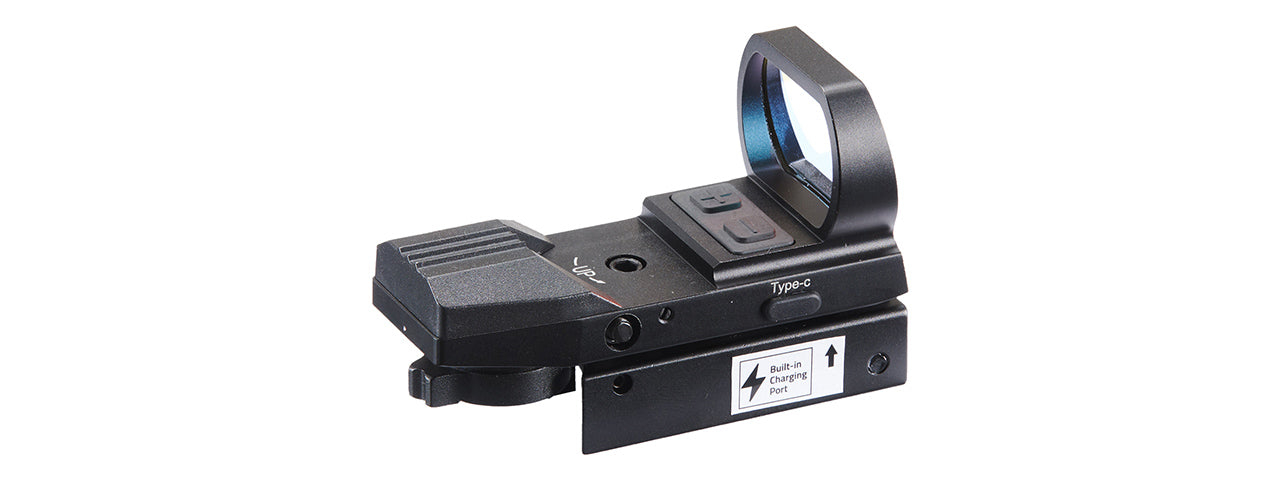 Lancer Tactical Dual Red Green 4 Reticle Reflex Scope - (Black)