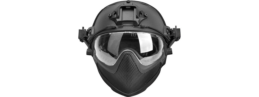 G-Force Pilot Full Face Helmet w/ Steel Mesh Face Guard (Color: Tan)