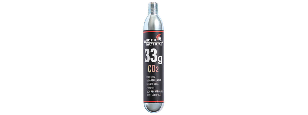 Lancer Tactical High Pressure 33 Gram CO2 Cartridges for Airsoft / Airguns - (Pack of 10)