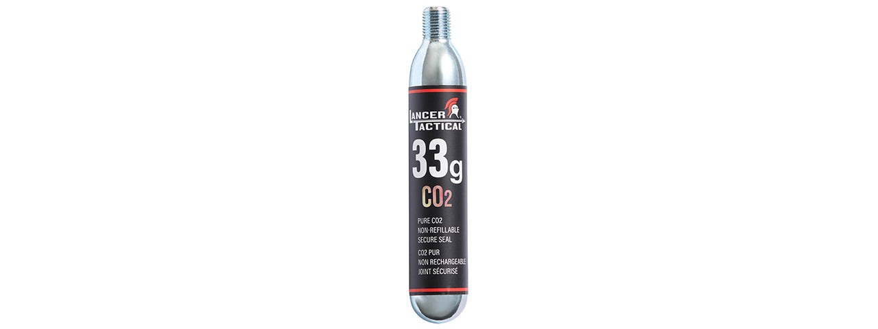 Lancer Tactical High Pressure 33 Gram CO2 Cartridges for Airsoft / Airguns - (Pack of 10)