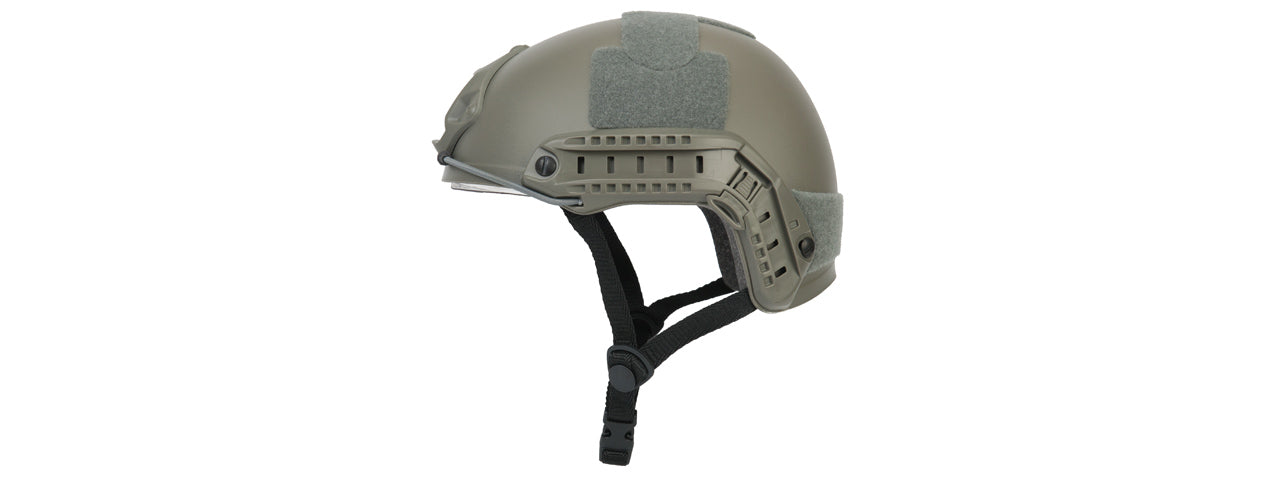 CA-741G HELMET BALLISTIC TYPE BASIC VERSION w/VISOR (COLOR: FOLIAGE GREEN) SIZE: MEDIUM