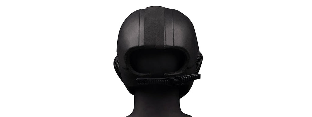 Tactical Lightweight Mesh Full Protection Face Mask & Helmet - (Black)