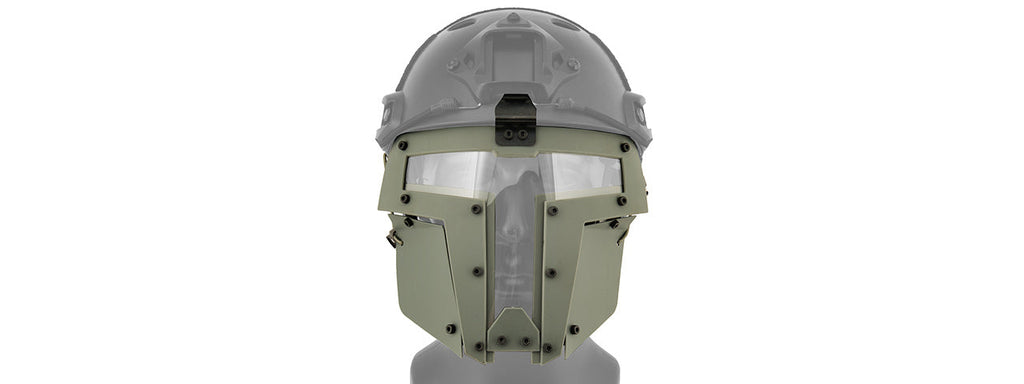 T-SHAPED WINDOWED ATTACHMENT FACE MASK FOR FAST/BUMP HELMETS (GRAY)