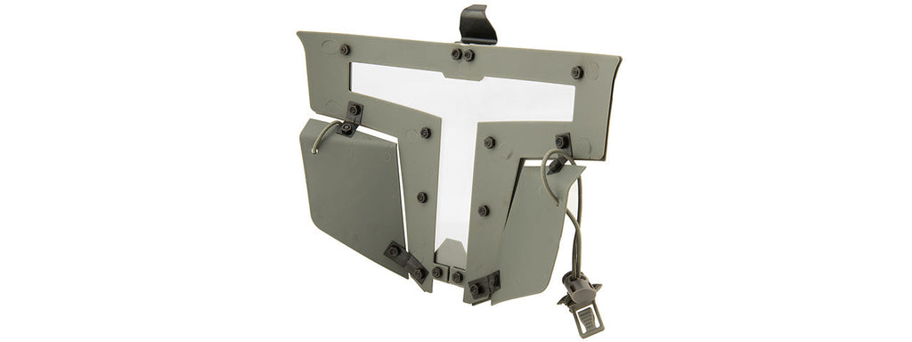 T-SHAPED WINDOWED ATTACHMENT FACE MASK FOR FAST/BUMP HELMETS (GRAY)