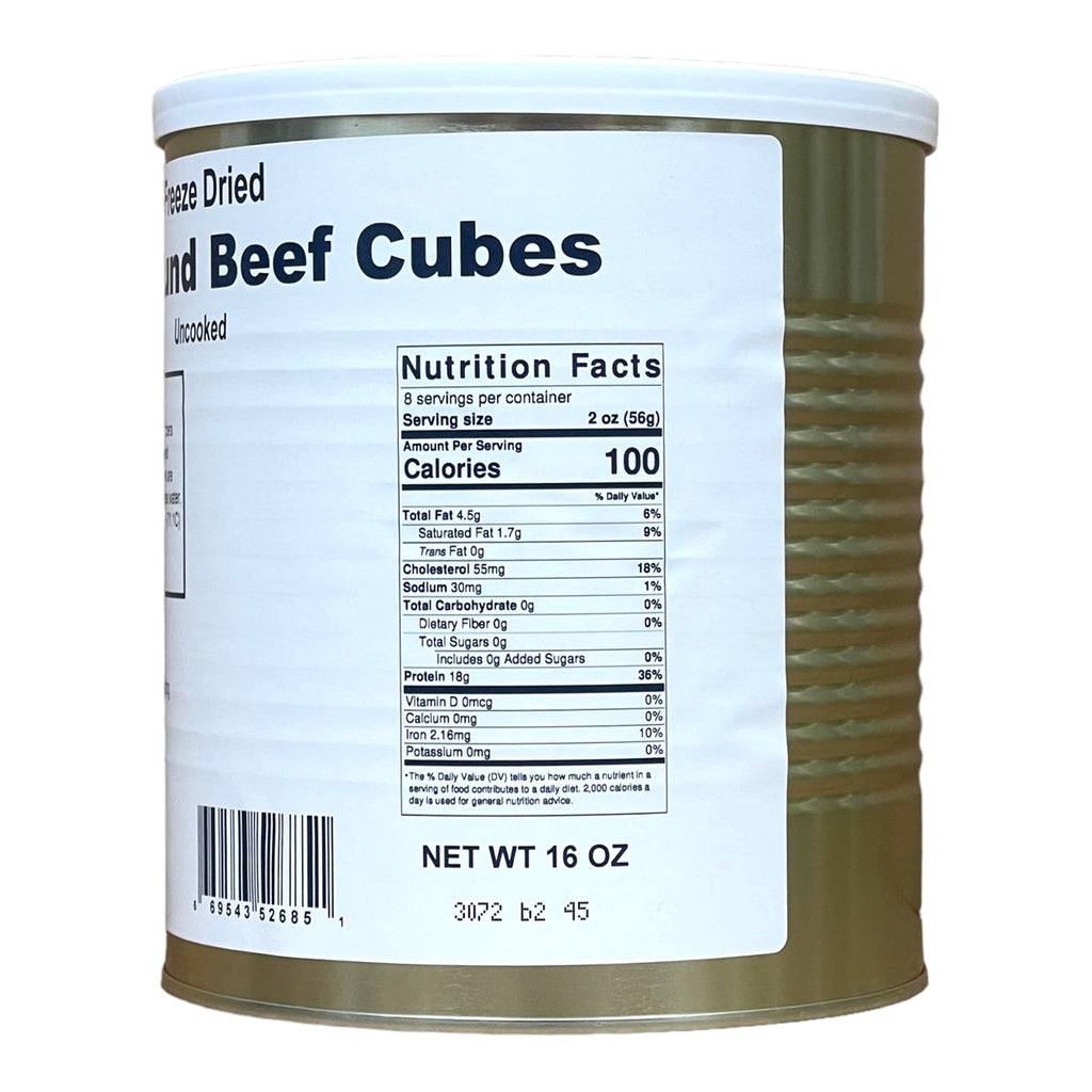 Military Surplus Freeze Dried Top Round Beef Cubes