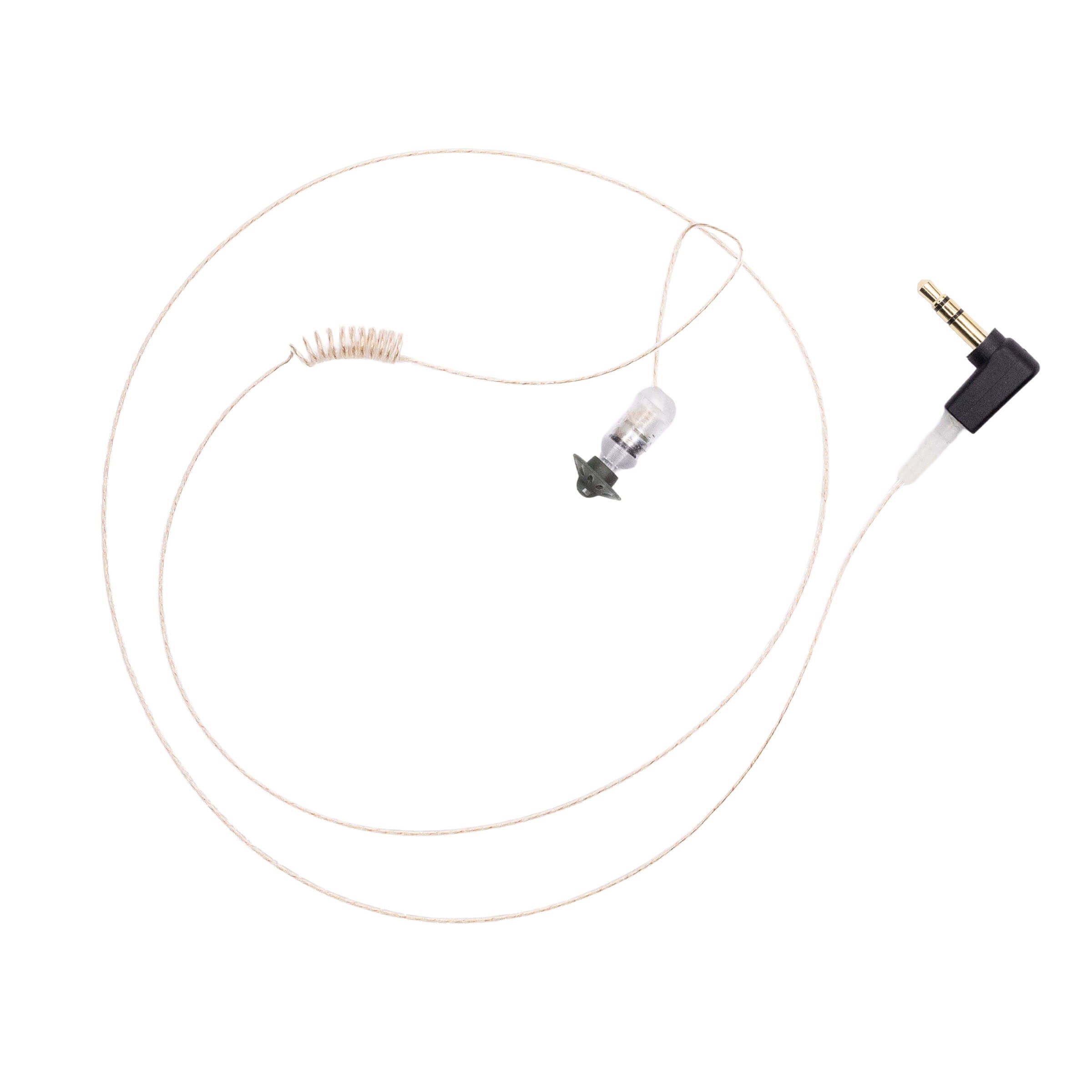Listen Only Tubeless Patrol/Tactical/Covert Radio Earpiece Ambidextrous- 2.5mm, Connects to Speaker Mics for Otto, Harris, & More