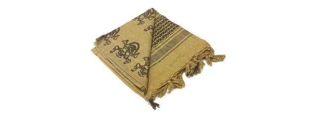 Condor Outdoor Multi-Purpose Shemagh Face Head Wrap - (Tan/Skulls)