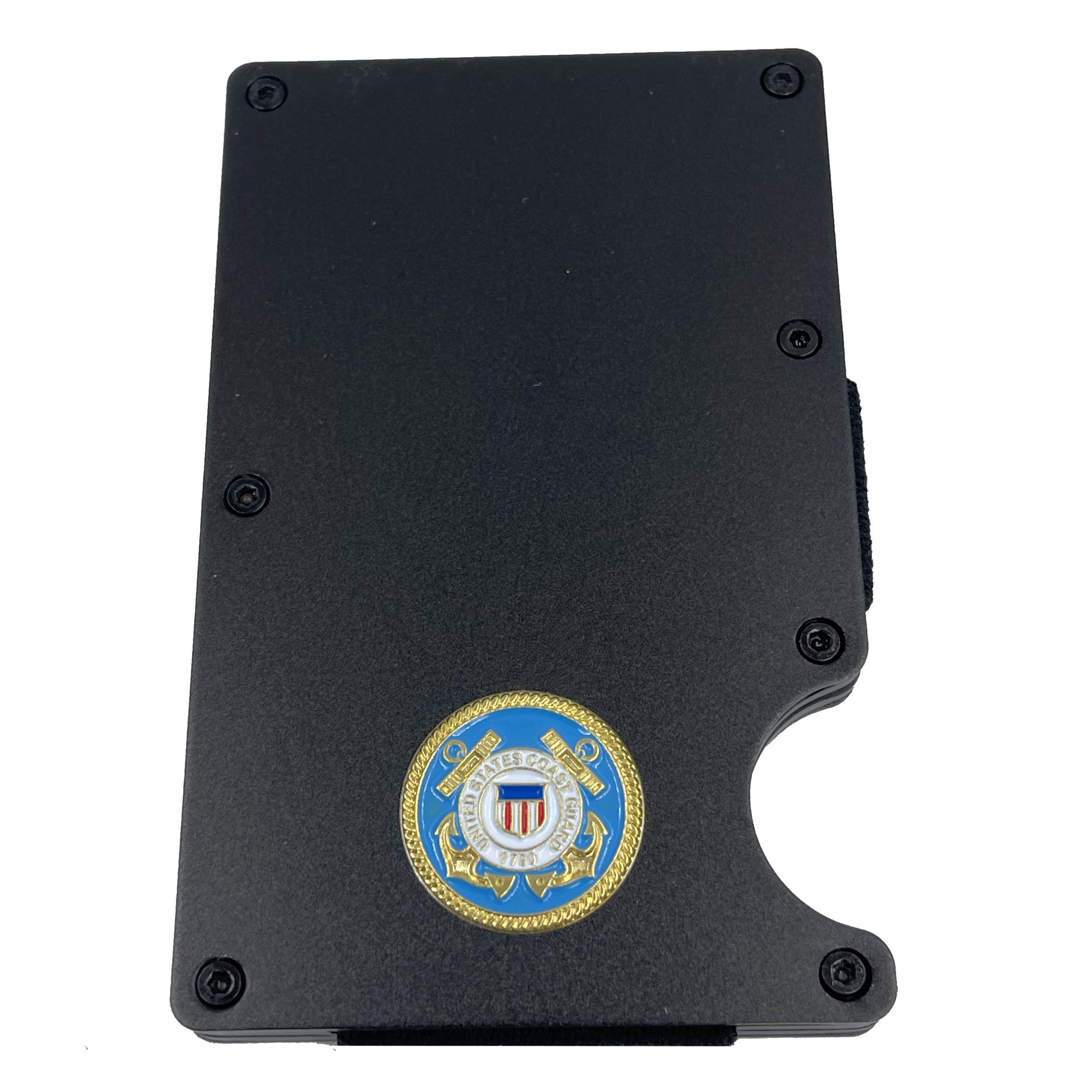 discontinued EL3-010 US Coast Guard Wallet USCG Coastie Money Clip RFID Blocking Front Pocket Wallet Premium Minimalist Wallets for Men Minimalist Slim Credit Card Holder Business Card Holder Mens Aluminum Metal Wallet Semper Paratus