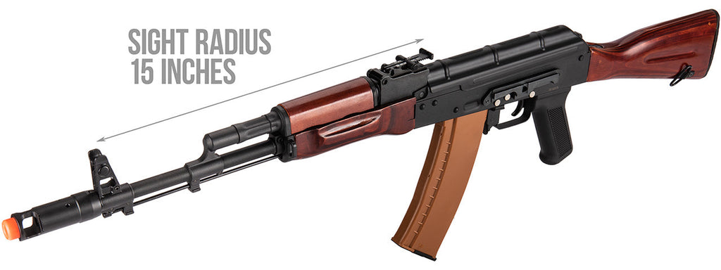 Double Bell AK74N AEG Airsoft Rifle Type B (BLACK / WOOD)