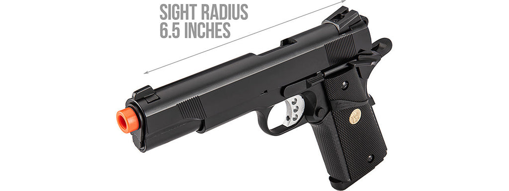 Double Bell M1911 Gas Blowback MEU Airsoft Pistol Polymer] (Black)
