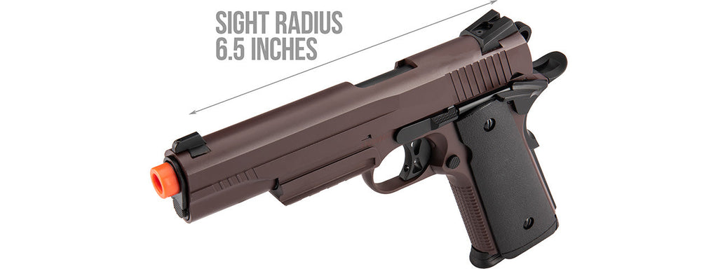 Double Bell M1911 Gas Blowback Airsoft Pistol Metal] (CRIMSON BROWN)
