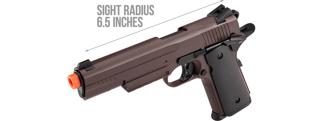 Double Bell M1911 Gas Blowback Airsoft Pistol Metal] (CRIMSON BROWN)