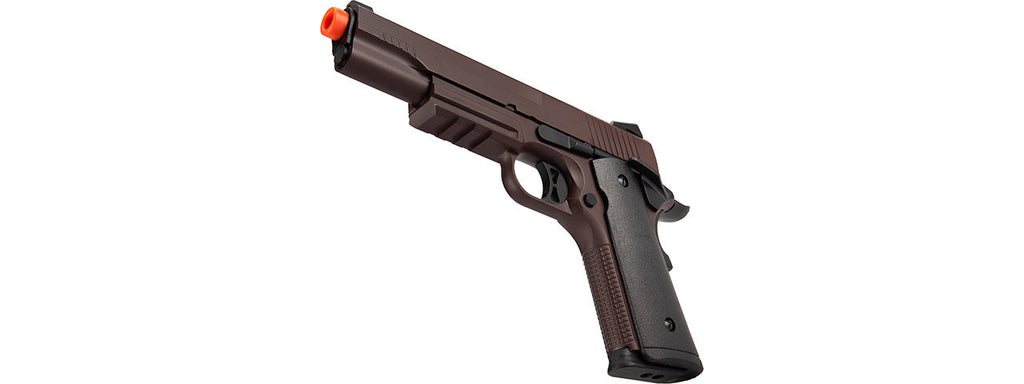 Double Bell M1911 Gas Blowback Airsoft Pistol Metal] (CRIMSON BROWN)