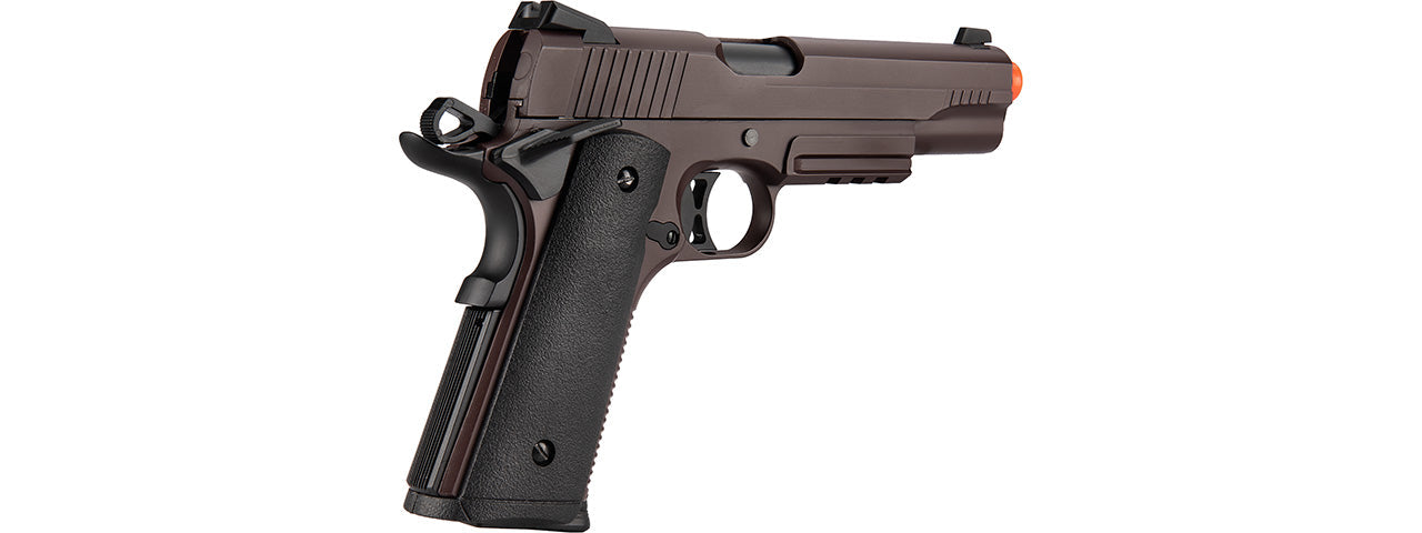 Double Bell M1911 Gas Blowback Airsoft Pistol Metal] (CRIMSON BROWN)