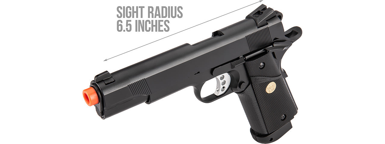 Double Bell M1911 CO2 Blowback MEU Airsoft Pistol Polymer] (BLACK)