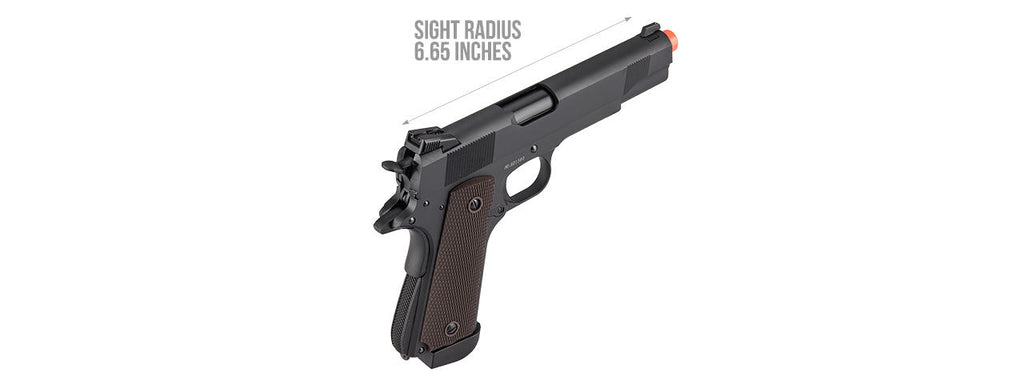 Double Bell M1911 Type 2 CO2 Gas Blowback Airsoft Pistol High Velocity (Black)
