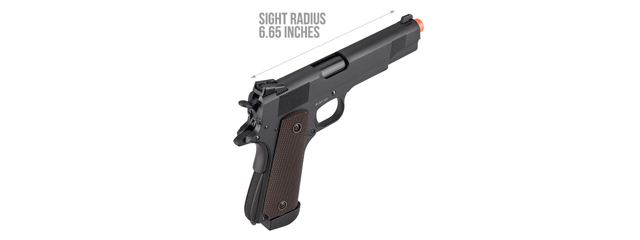Double Bell M1911 Type 2 CO2 Gas Blowback Airsoft Pistol High Velocity (Black)
