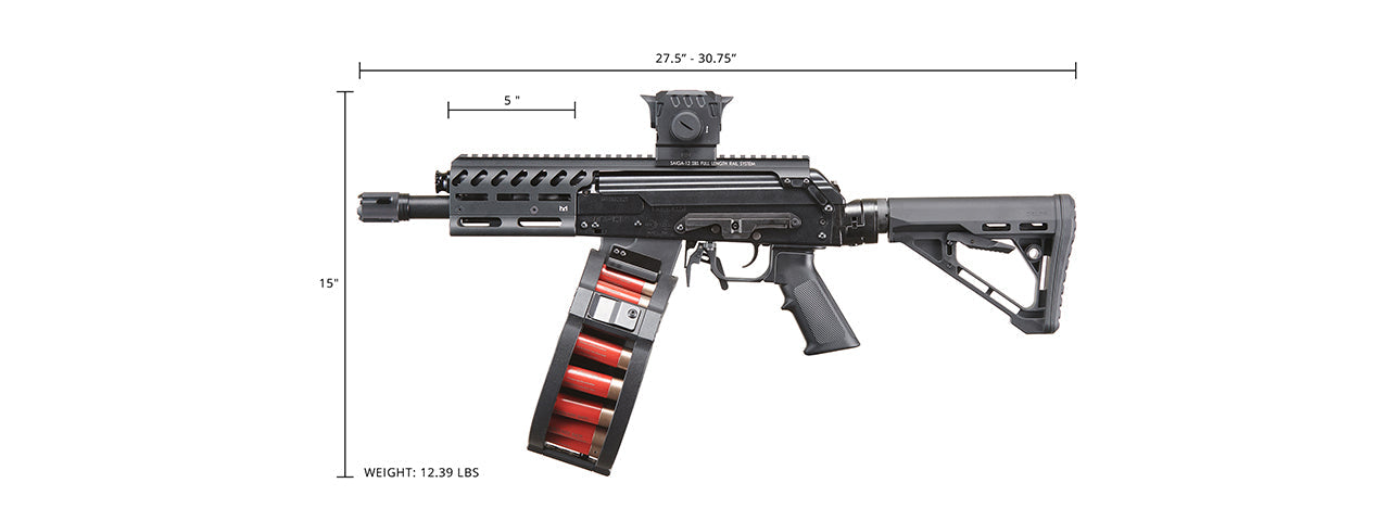 Custom Tokyo Marui CHERNOBOG - SAIGA-12 SBS Tri-Shot Gas Blowback Airsoft Shotgun